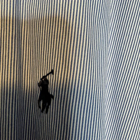 Ralph Lauren Men’s MCMEEL Button Up Dress Shirt Medium Blue Stripe - Picture 4 of 7